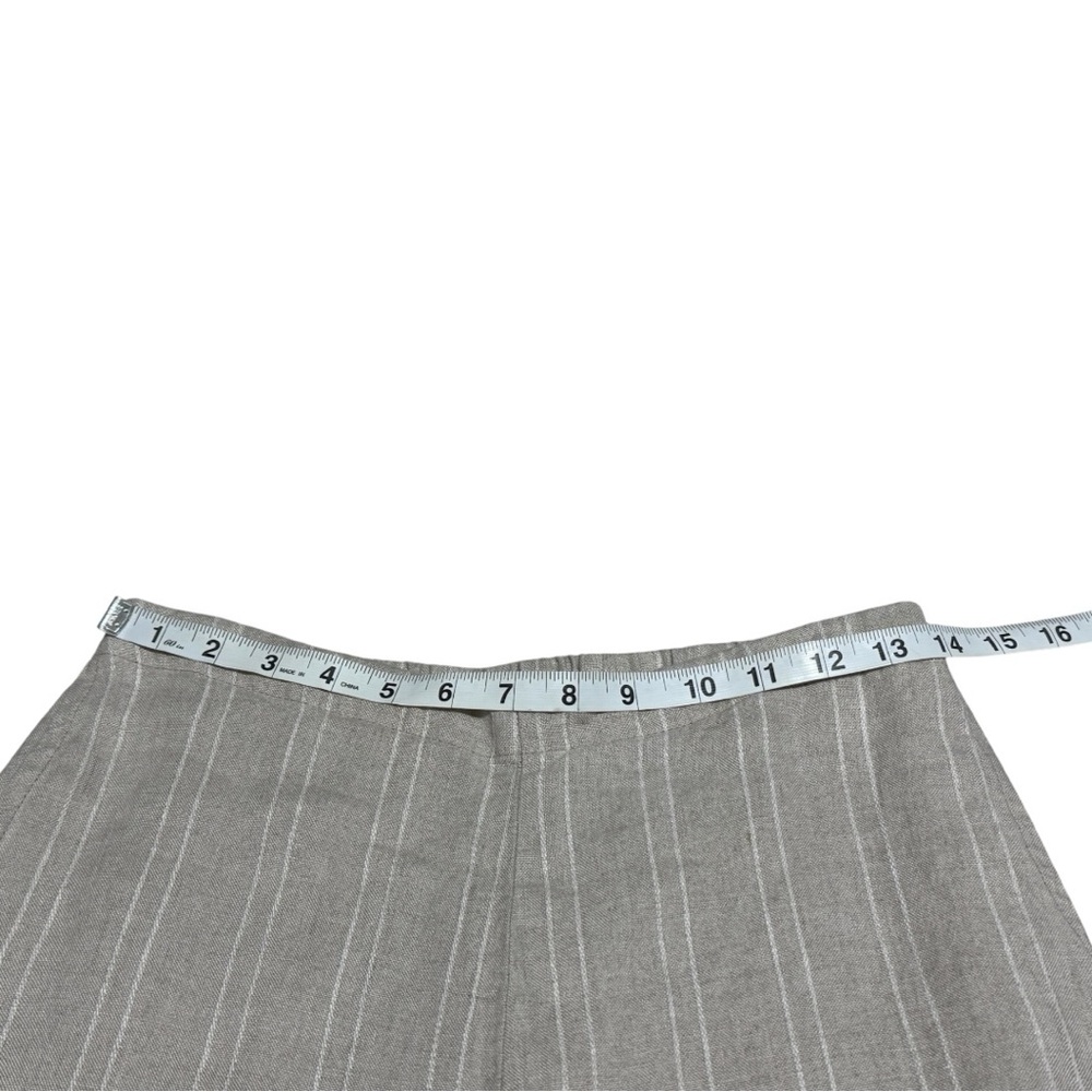 Flax Striped Ankle-Length Linen Pants - Picture 3 of 12